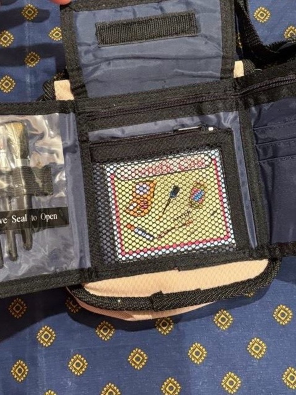 Xhilaration Black and Navy Crossbody Organizer Bag